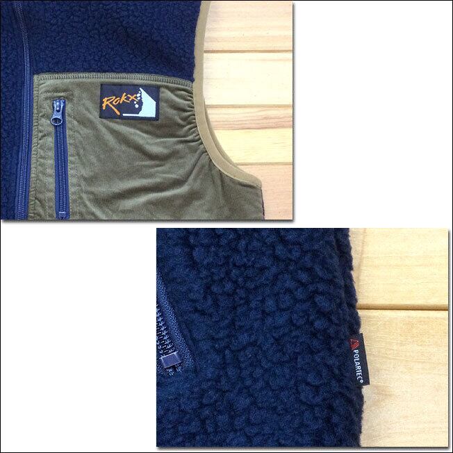 ROKX ロックス BERBER VEST バーバーベスト BLUEBERRY ネイビー ボアフリース アウトドア クライミング POLARTEC  ポーラテック THERMAL PRO BOA RXMF194074