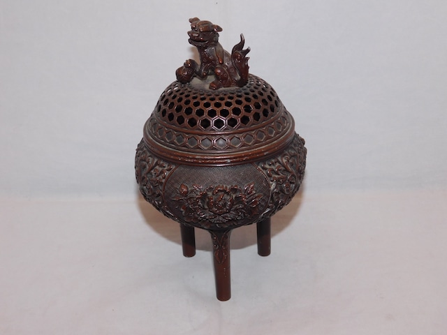 銅香炉 copper and multi-metal incense burner