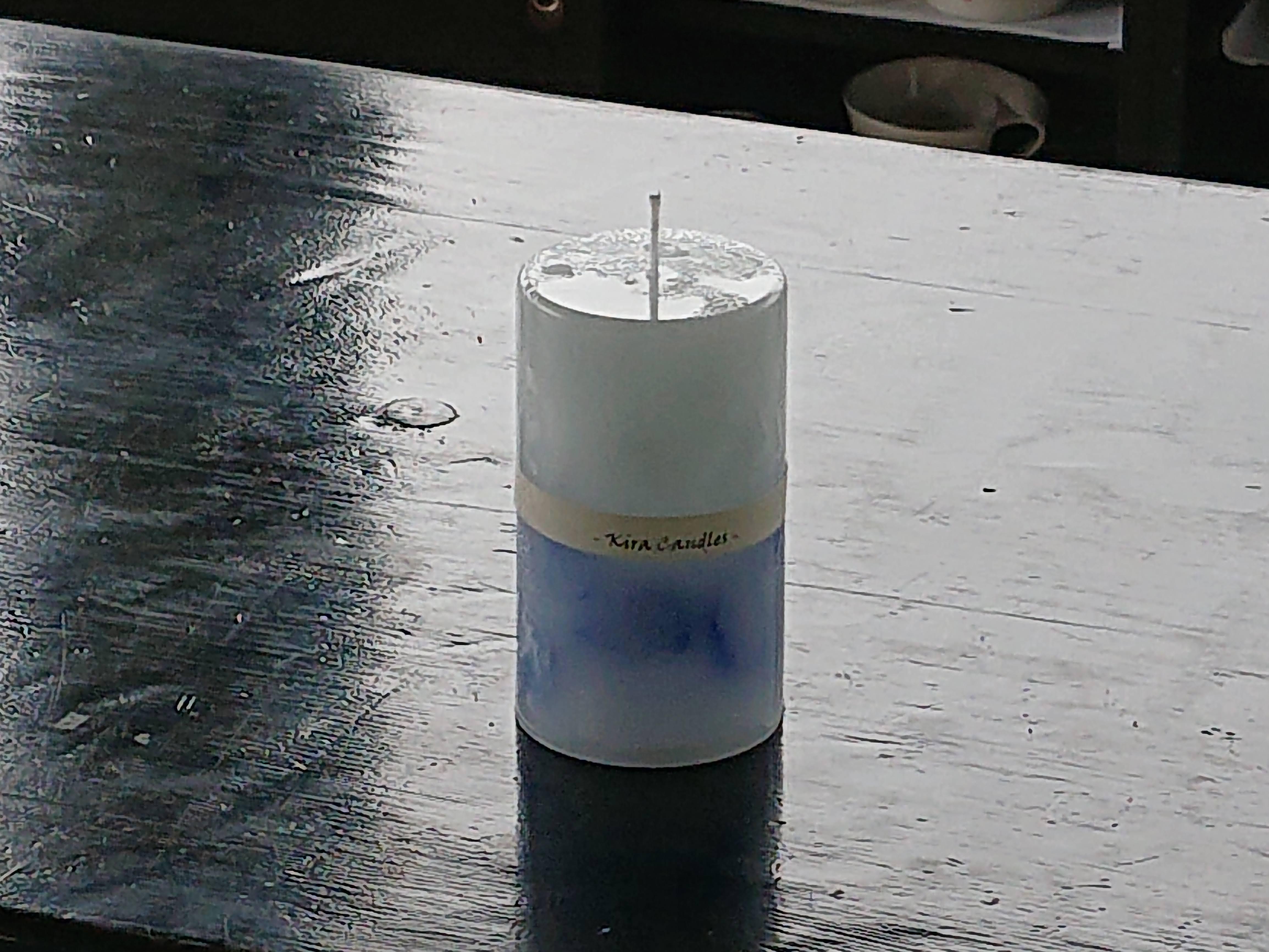 ピラーキャンドル【ミルク＆ネイビー】（Sサイズ） Kira Candles