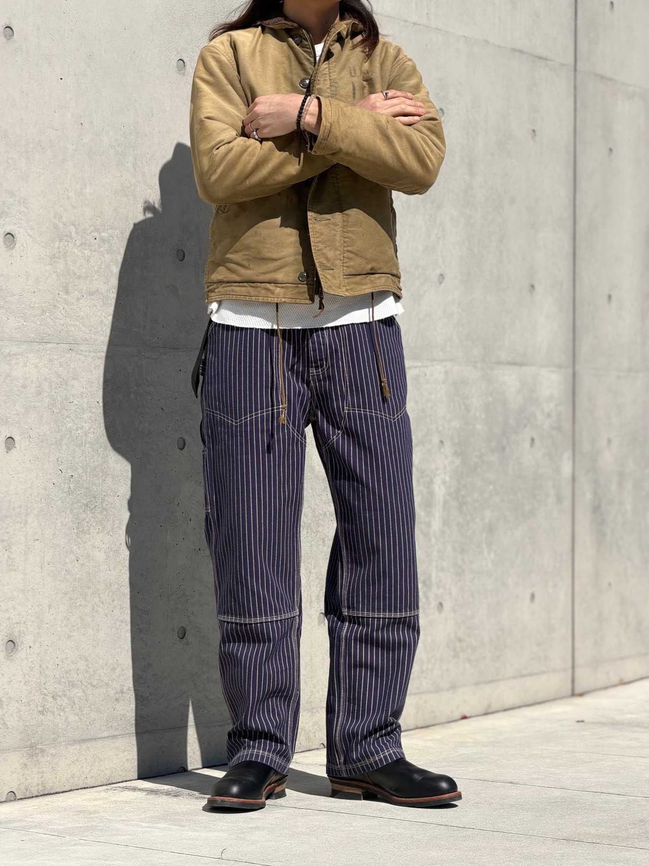 Classic Wabash Stripe Cinch Back Straight Pants