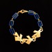 Gold ribbon & blue rectangle beads bracelet