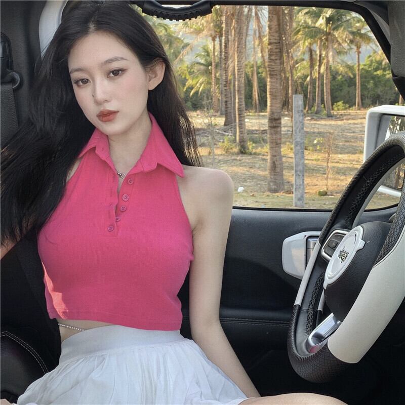 ニットサマーレッドショートホルタージャケット 夏物 ブラックストロベリース39605206905