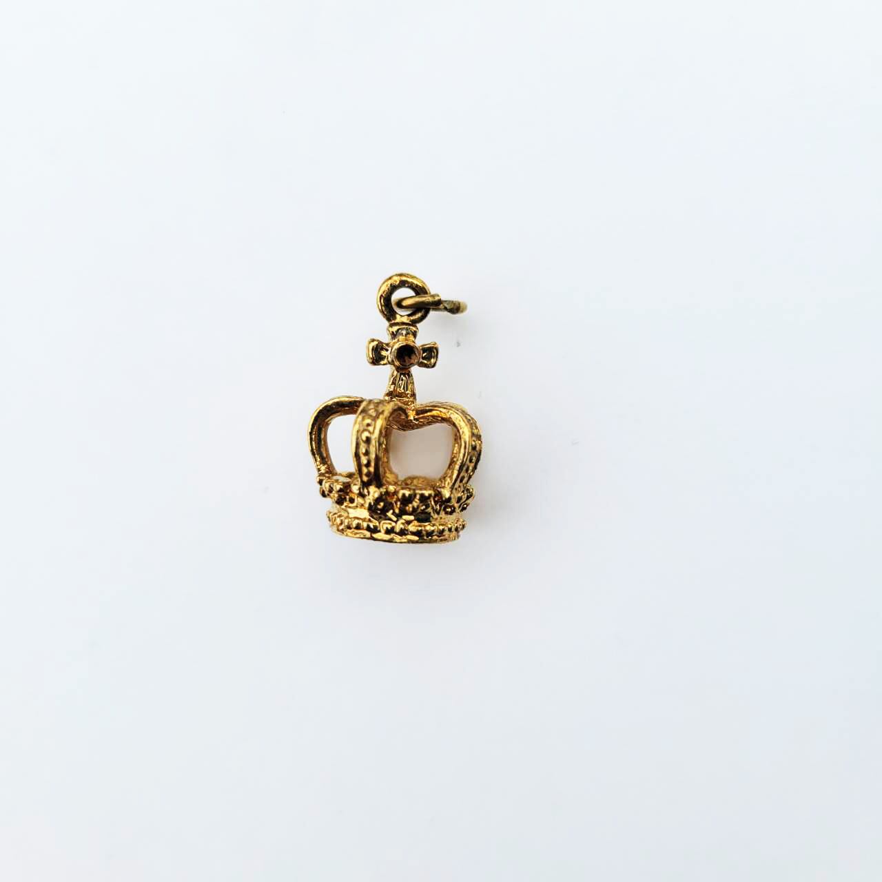23K GOLD PLATED 925 SILVER CROWN PENDANT / FACE