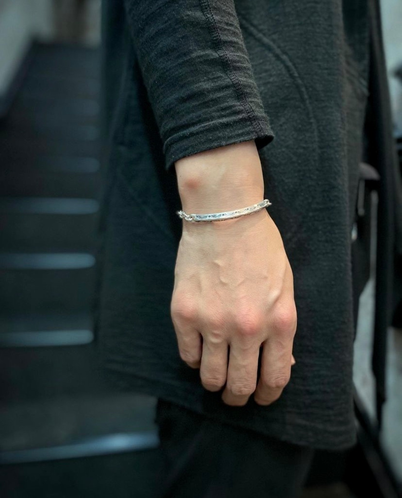 CHAIN BRACELET [SW:TRIANGLE] / スタンプワークトライアングルプレートチェーンブレスレット