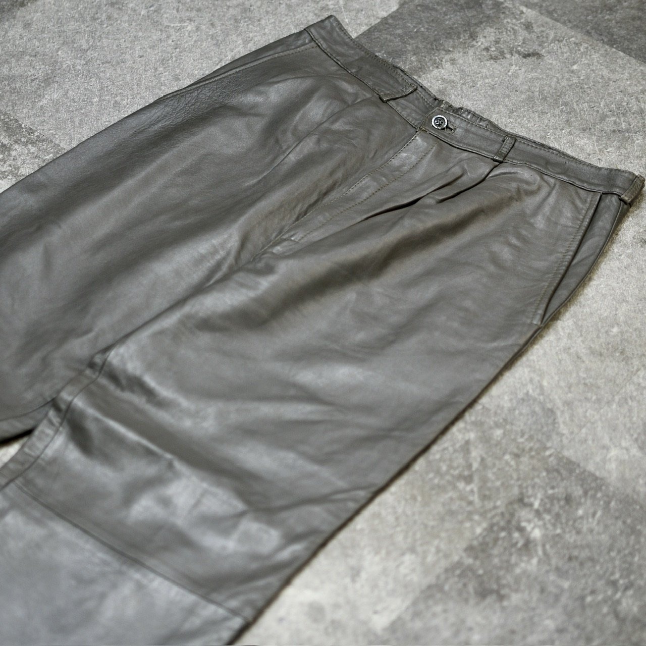 gray leather pants