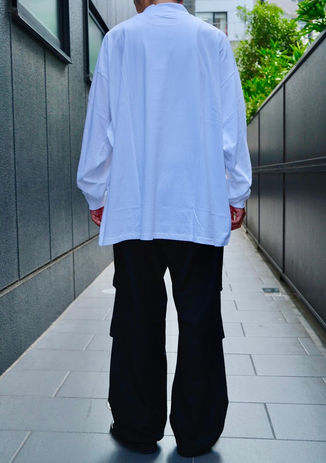 COMOLI(コモリ) / コットンジャージモックネックプルオーバー-WHITE 
