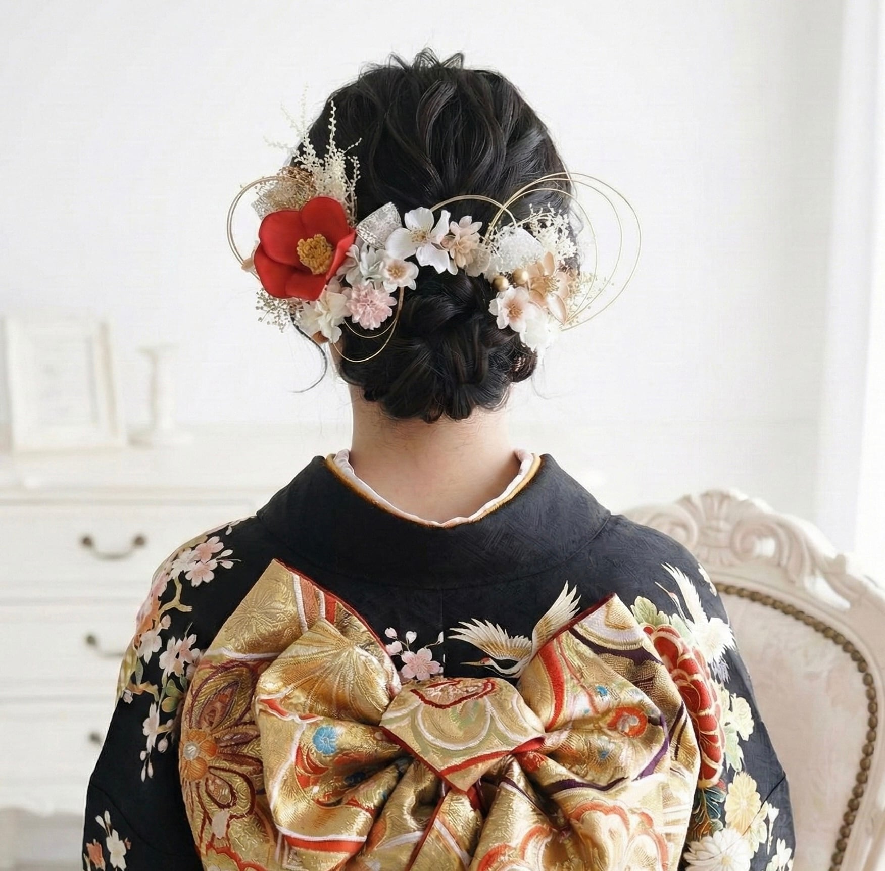 椿Thubaki髪飾り レッド 振袖 成人式