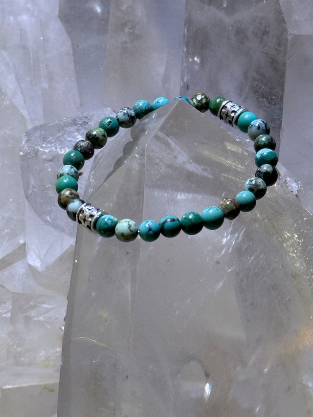 【天然ターコイズ】デザインブレスレット6ミリ