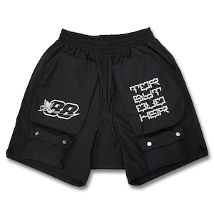 T.C.R RELAPSE MULTI POCKET SAROUEL CARGO SHORTS - BLACK