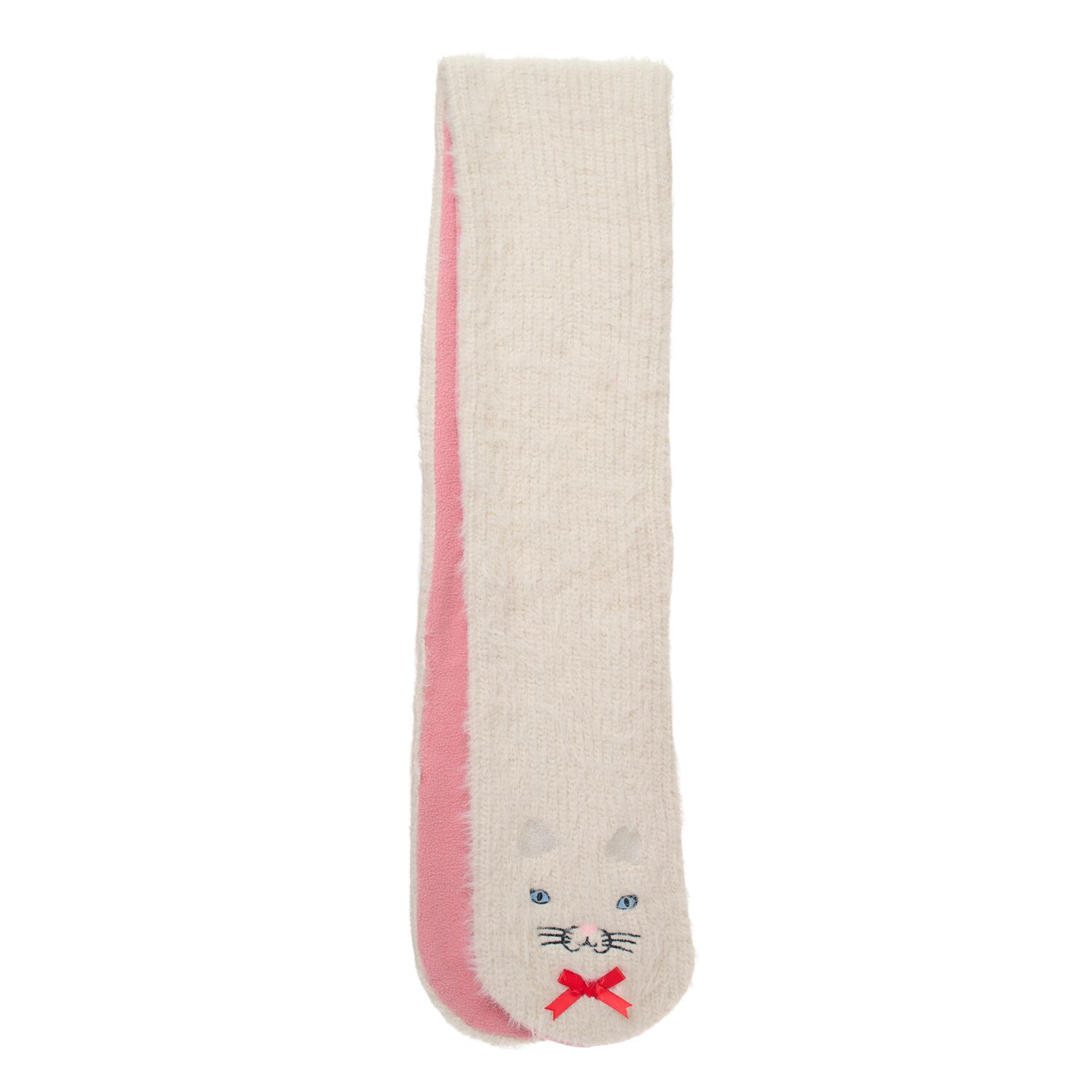 C2693W:Cute Kitten Fluffy Scarf-WHITE