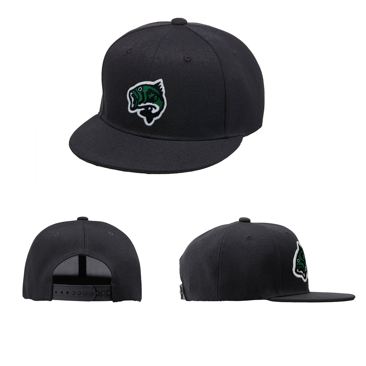 選べるデザイン 釣り 刺繍キャップ cap-b_ss004 ルアーフィッシング フラットバイザー スナップバック キャップ 帽子