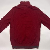 TOMMY HILFIGER トミーヒルフィガー デザイン ハーフジップ プルオーバー  ニット セーター M/ワインレッド系 メンズ