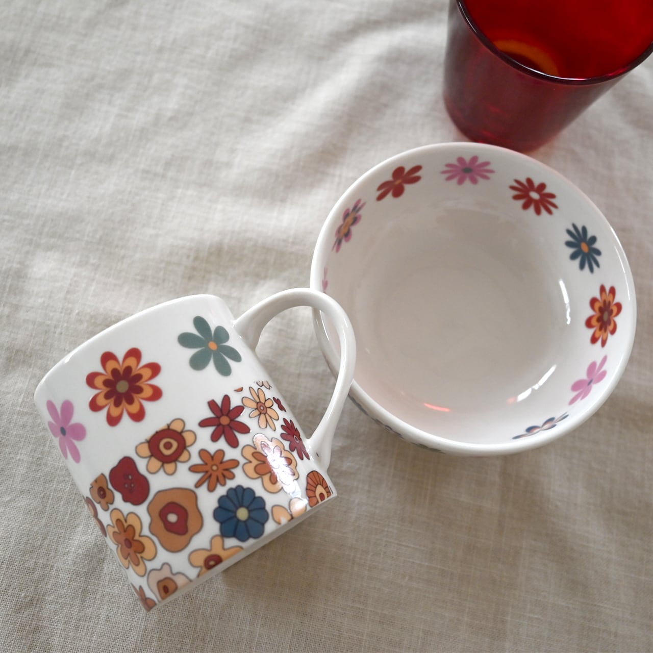 set割引】白磁用2枚セット アメリカンSMILEレトロ・GROOVYレトロ転写