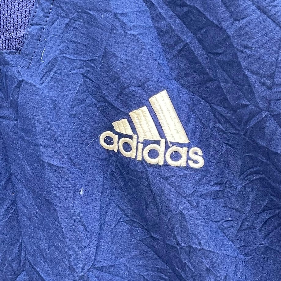 90s 刺繍ロゴ3ラインナイロンプルオーバーピステLサイズ万国旗タグ 90's adidas/90年代 アディダス 万国旗タグ ブルゾン トラック