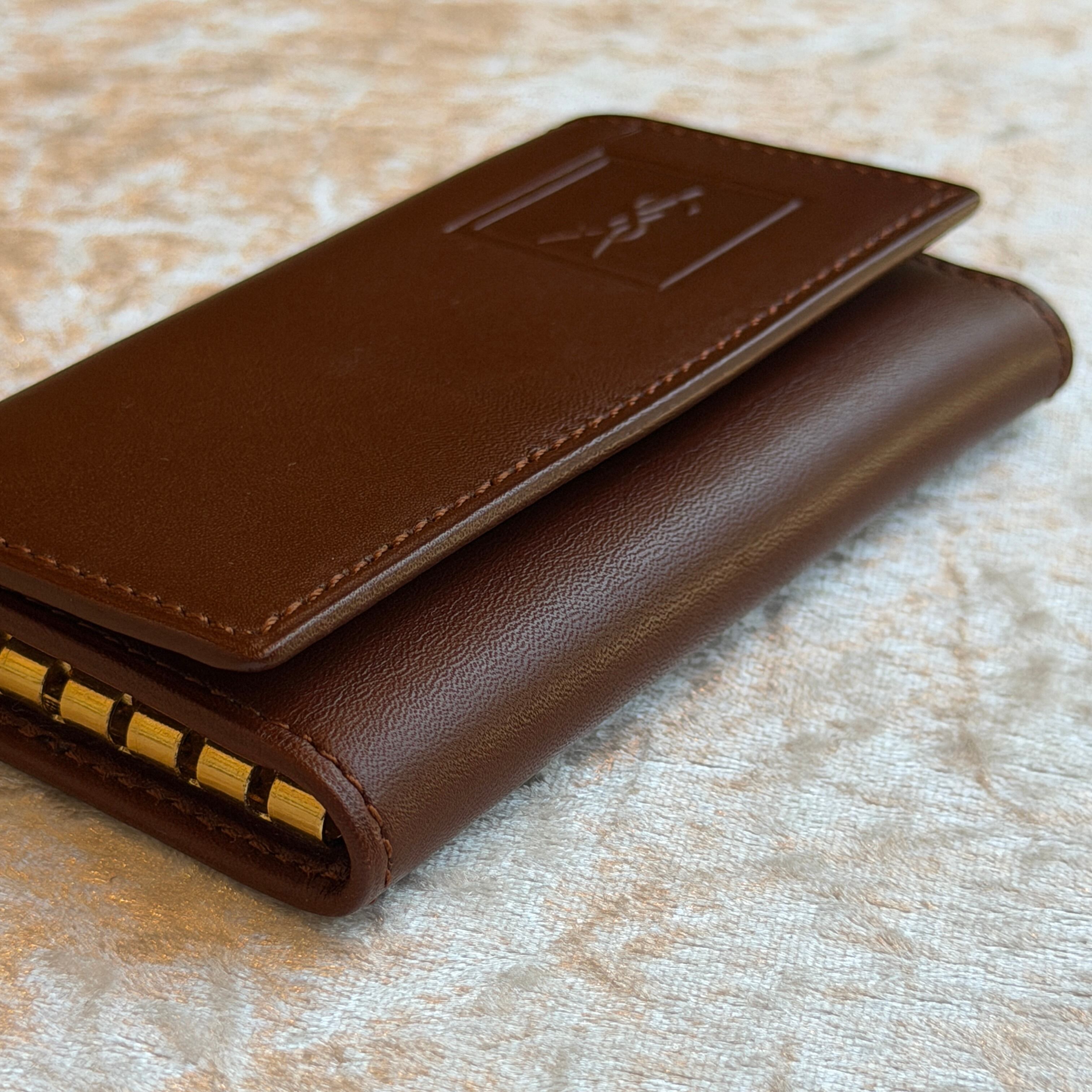 【新品】Yves Saint Laurent レザーキーケース ブラウン　ロゴ YVES SAINT LAURENT key case | CHIMI VINTAGE