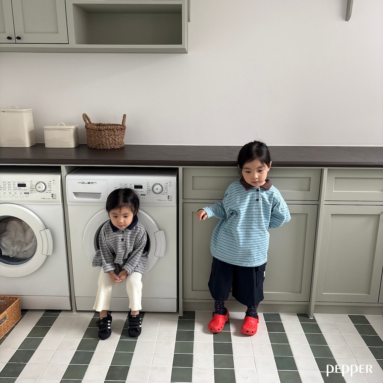 PEPPER 26/SP(Mom) Mew Mew collared T-shirt