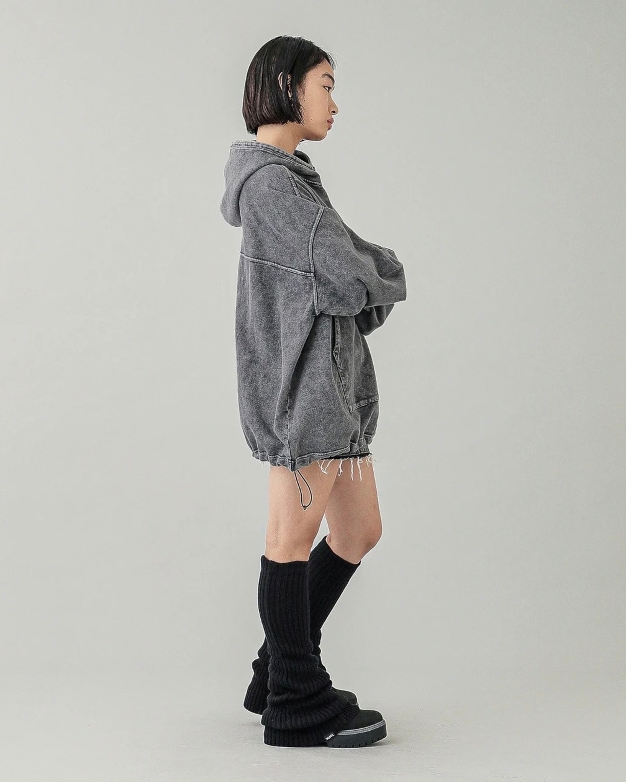 【X-girl】FADED ANORAK SWEAT HOODIE【エックスガール】