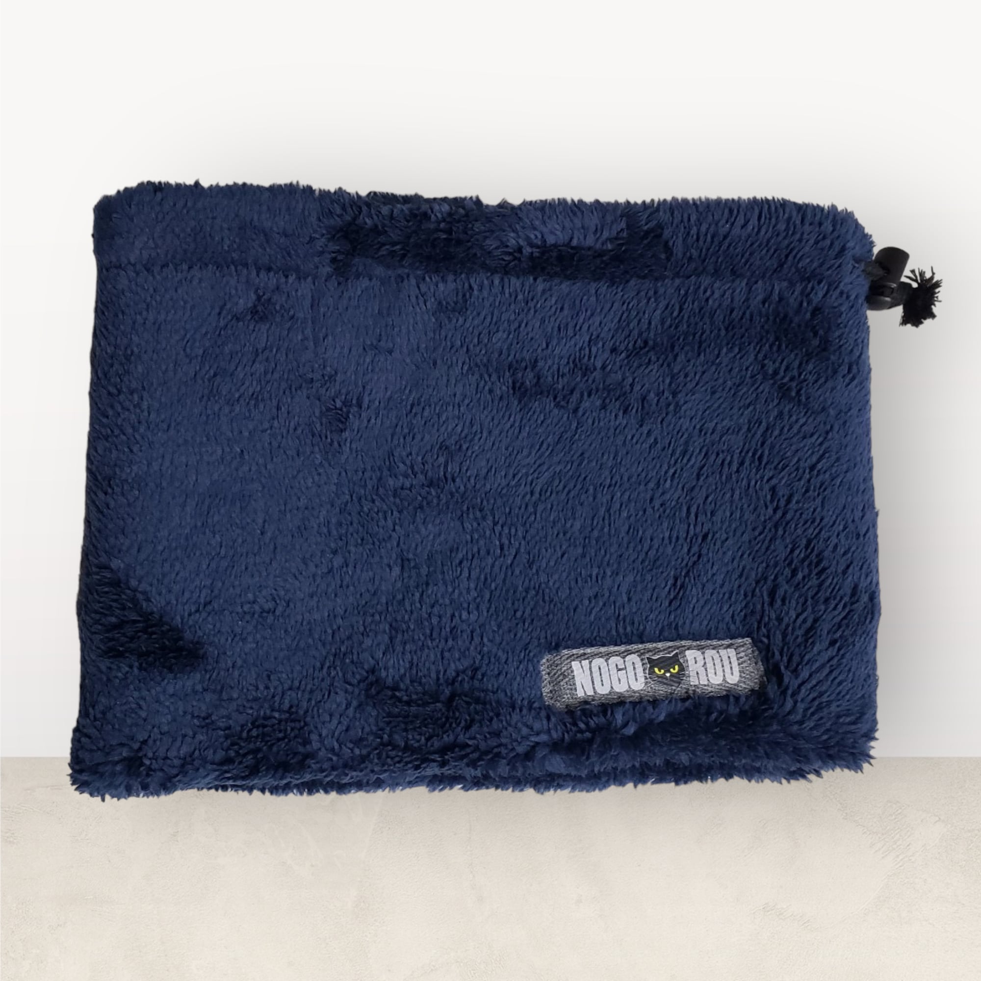 男女兼用 暖か総ファーネックウォーマー ネイビー