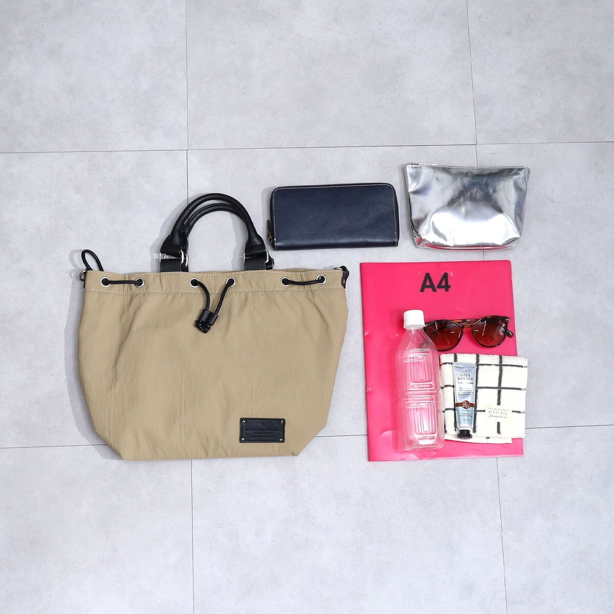 Na.byNananoel】NYLON DRAWSTRING 2WAY TOTE BAG/A4対応 | おきらくさBAGS
