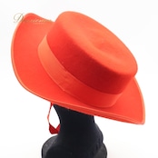 フラメンコ 衣装 コルドベス ハット 帽子 小物 小道具 SOMBRERO ESPANOL 赤 真っ赤 無地 ダンス用 レッド系 発表会 練習 イベント 赤色 大きめ おしゃれ かわいい コスプレ パーティー 音楽 舞台用