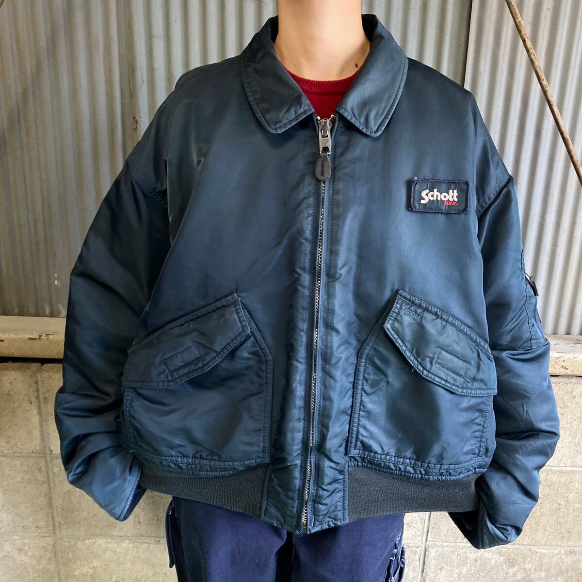 Schott ショット CWU-R ミリタリー フライトジャケット XL相当 古着 