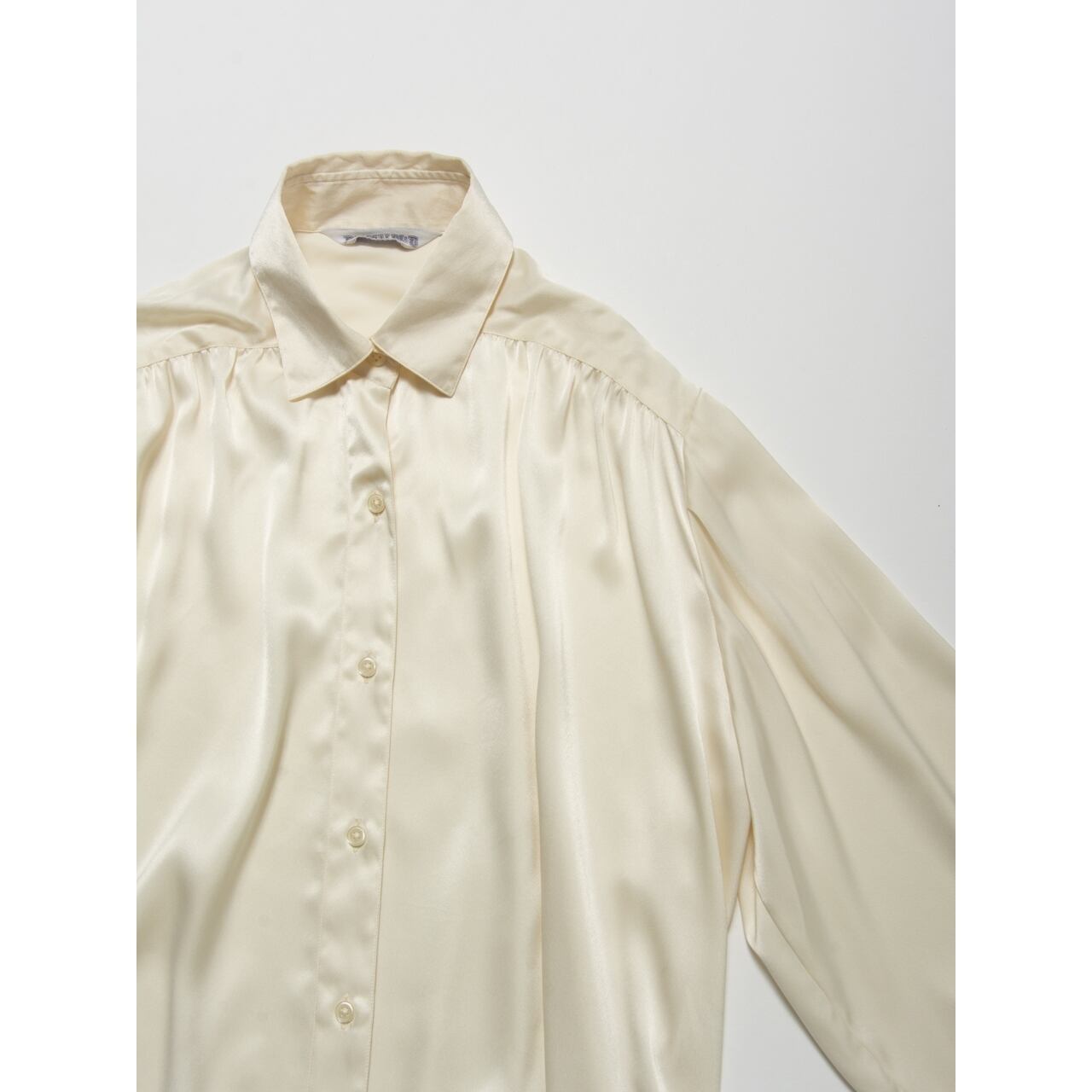 【Made in France】Relax-fit gathered blouse(フランス製 ギャザーワイドブラウス)4d