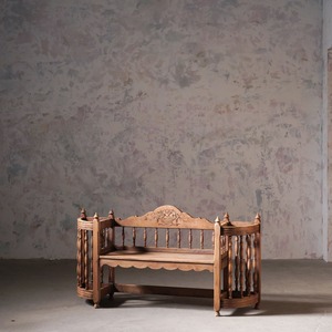 ベンチ/フランス家具/1850年代/オーク材/剥離/ディスプレイ/アンティーク/空間装飾