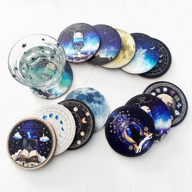 星空と夜空と天体柄の コースター