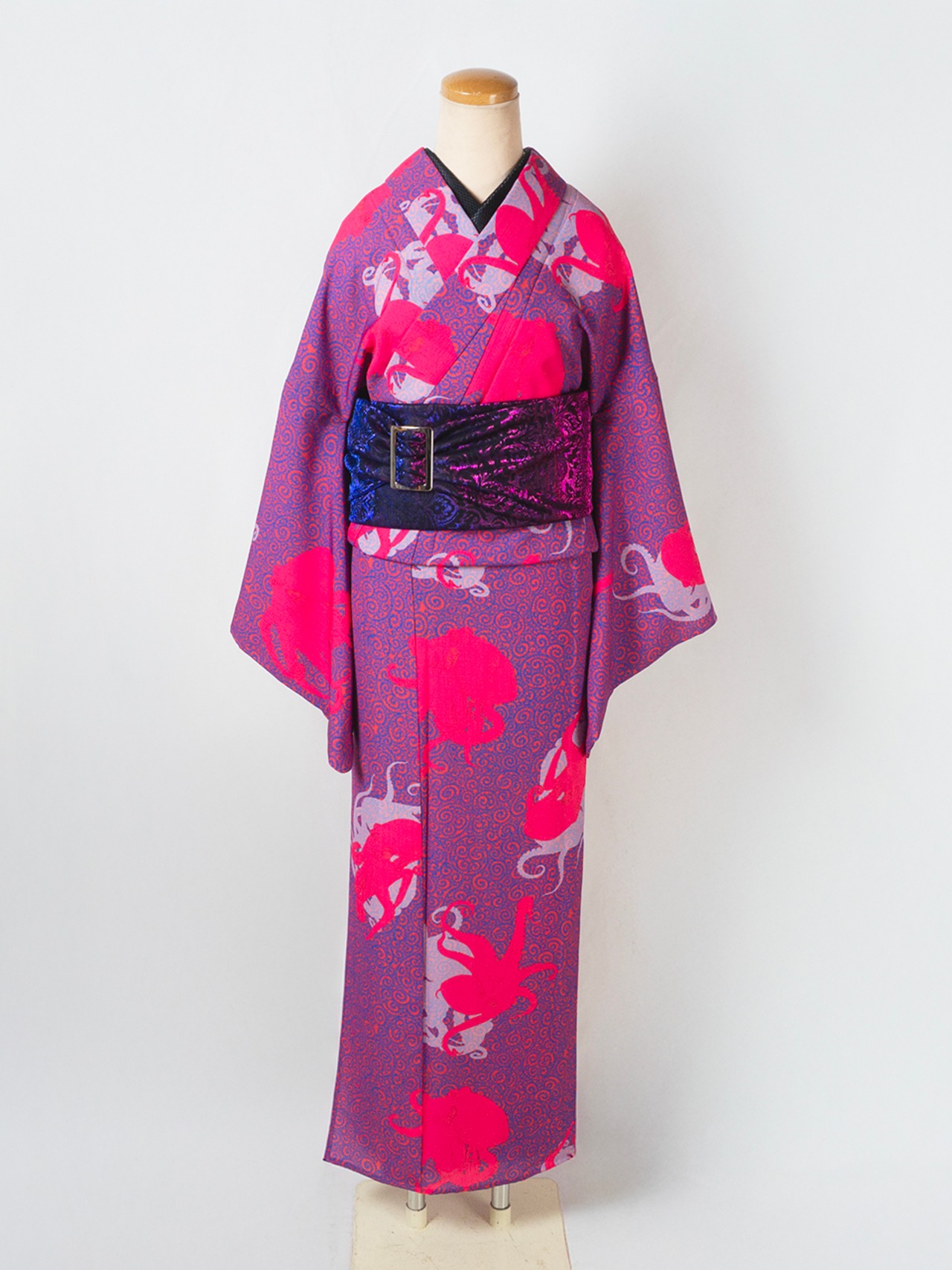 【受注商品】RumiRockセオαゆかた「タコタコ唐草」赤タコ　[A1701]