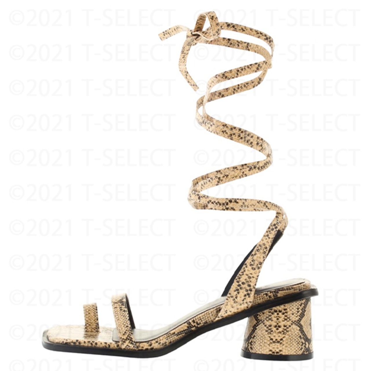 EMODA(エモダ)ナローストラップシューズ/パイソン