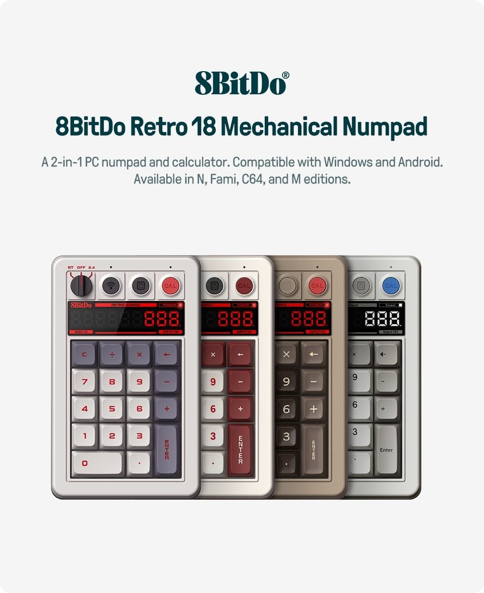 テンキー キーボード 10キー 8BitDo レトロ18 メカニカル 電卓モード