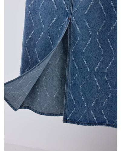 【YENN】LASER CUT DENIM SK