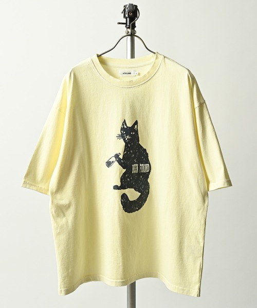 ATELANE  16OE Jersey Pigment - Cat Pattern (IVO) 26A-14053