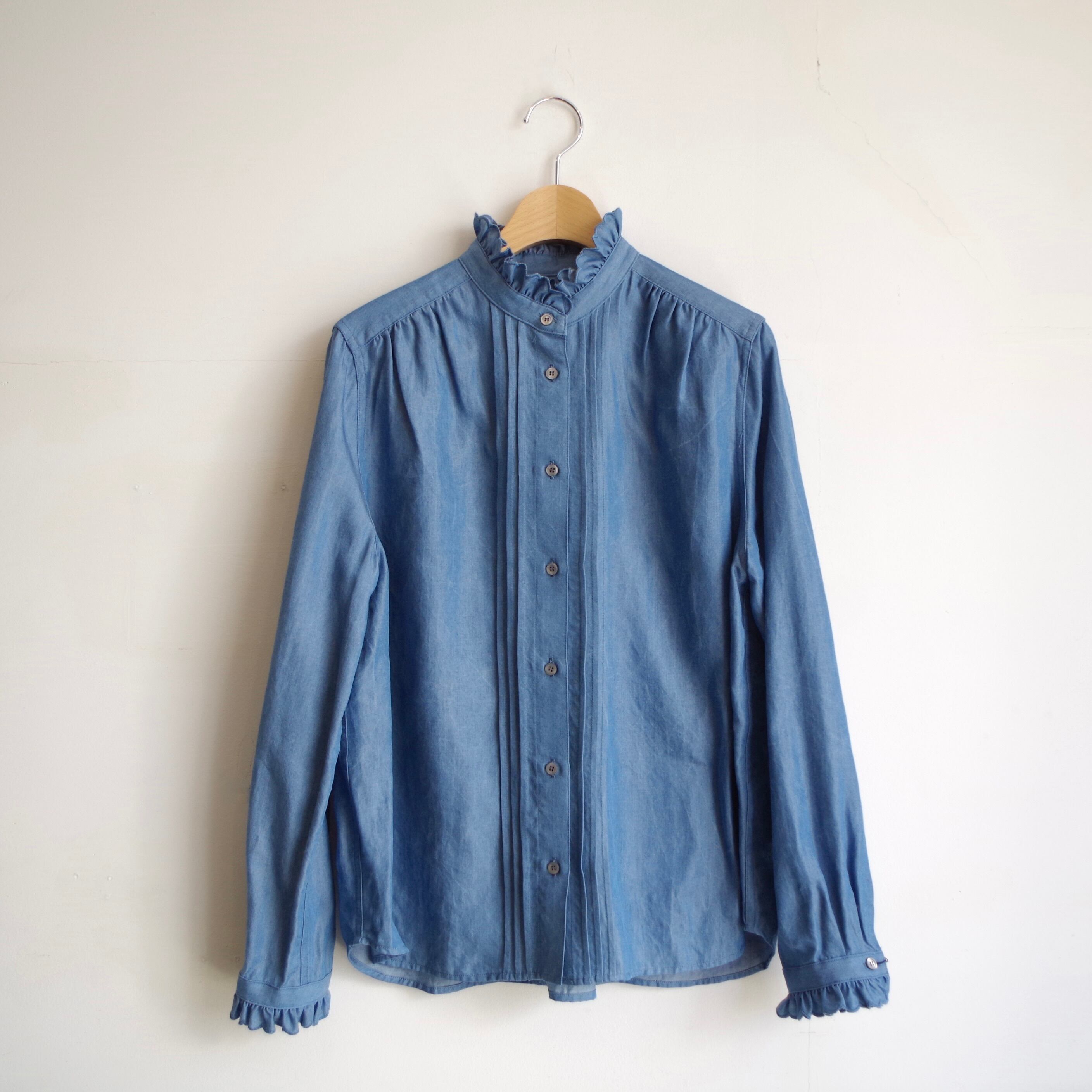 SINME スカラエンブロイダリーシャツ 限定デニムカラー | 1F Store