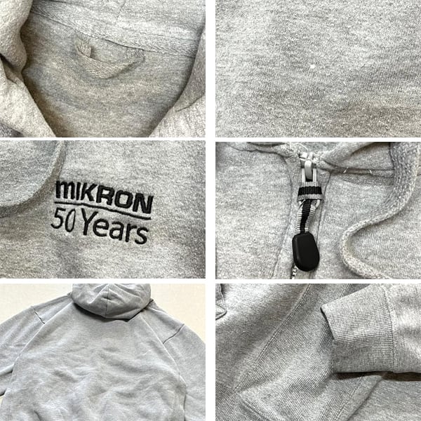 1点物◇ハーフジップZipグレーMikronスウェットパーカー古着 1点物◇ハーフジップZipグレーMikronスウェットパーカー古着