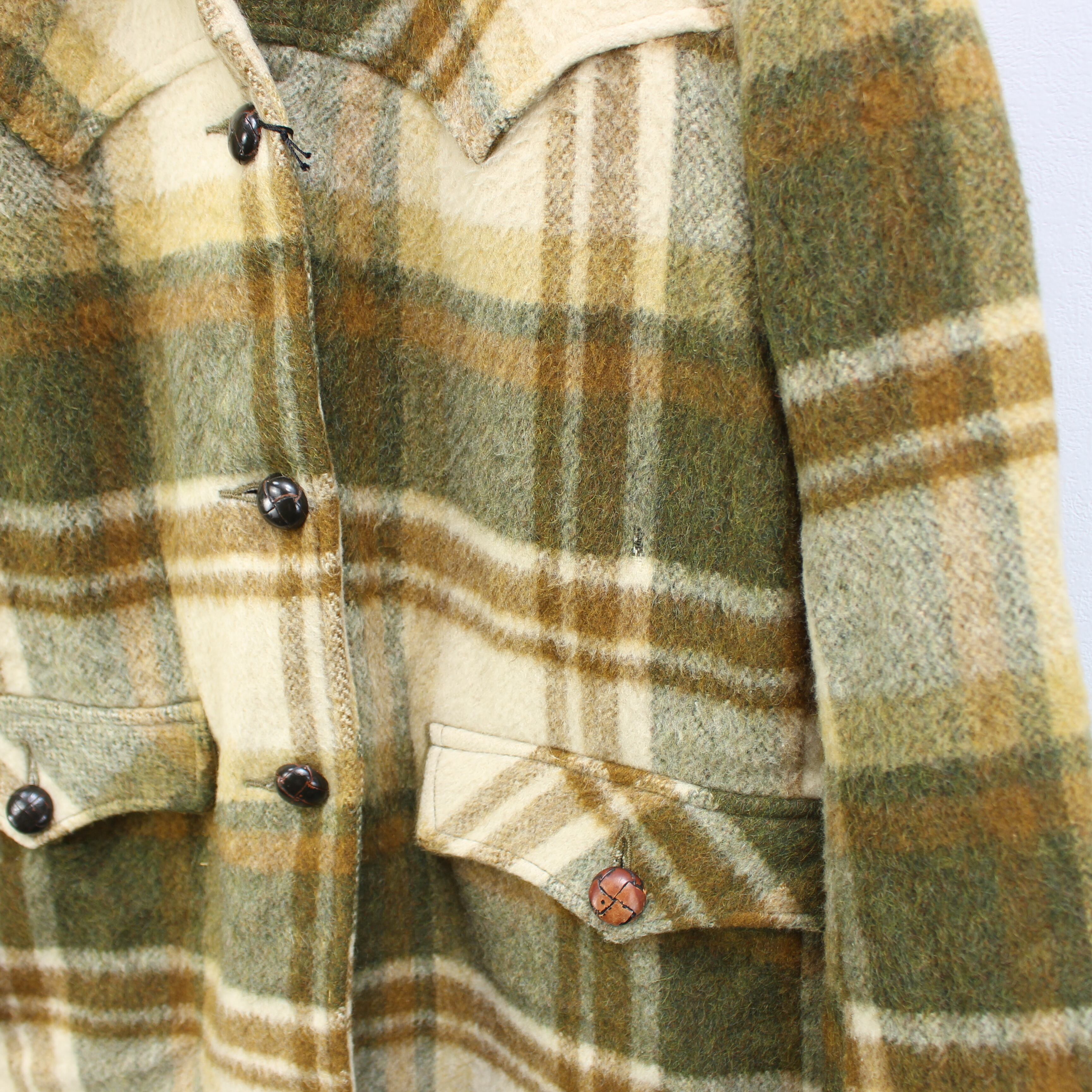 's USA VINTAGE Pioneer Wear CHECK PATTERNED WOOL BOA JACKET