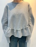 【25ss】Neoprene Balloon-Sleeve Frill Tops_3colors