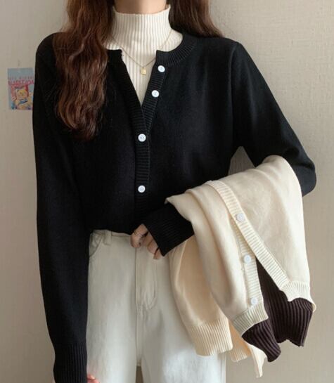 新作 レディース トップス ニット ハイネック セーター 重ね着風