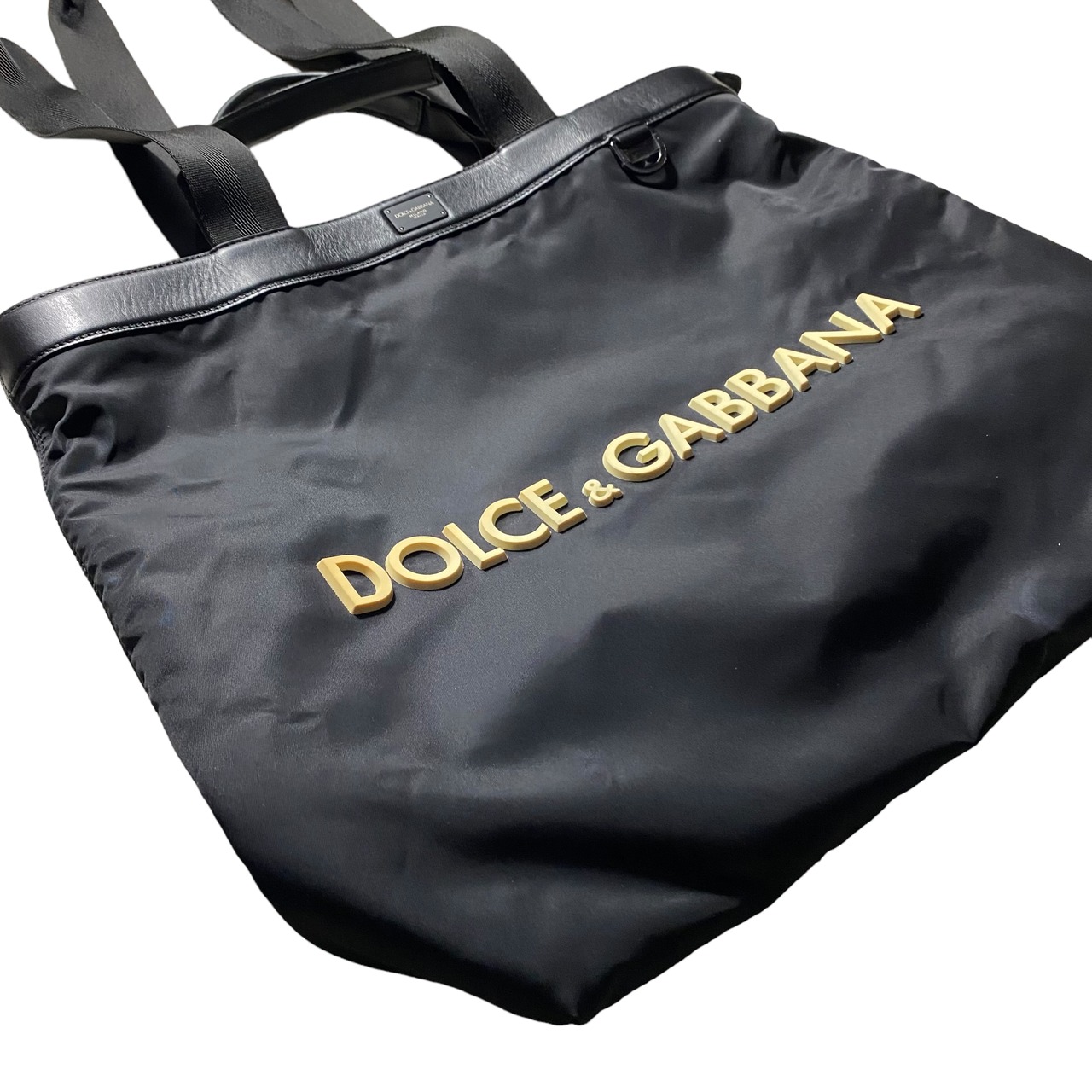 DOLCE&GABBANA black nylon big tote bag