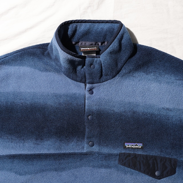 極美品 L 総柄 ブルー 15年 LW Synchilla Snap-T Patagonia シンチラ スナップT パタゴニア