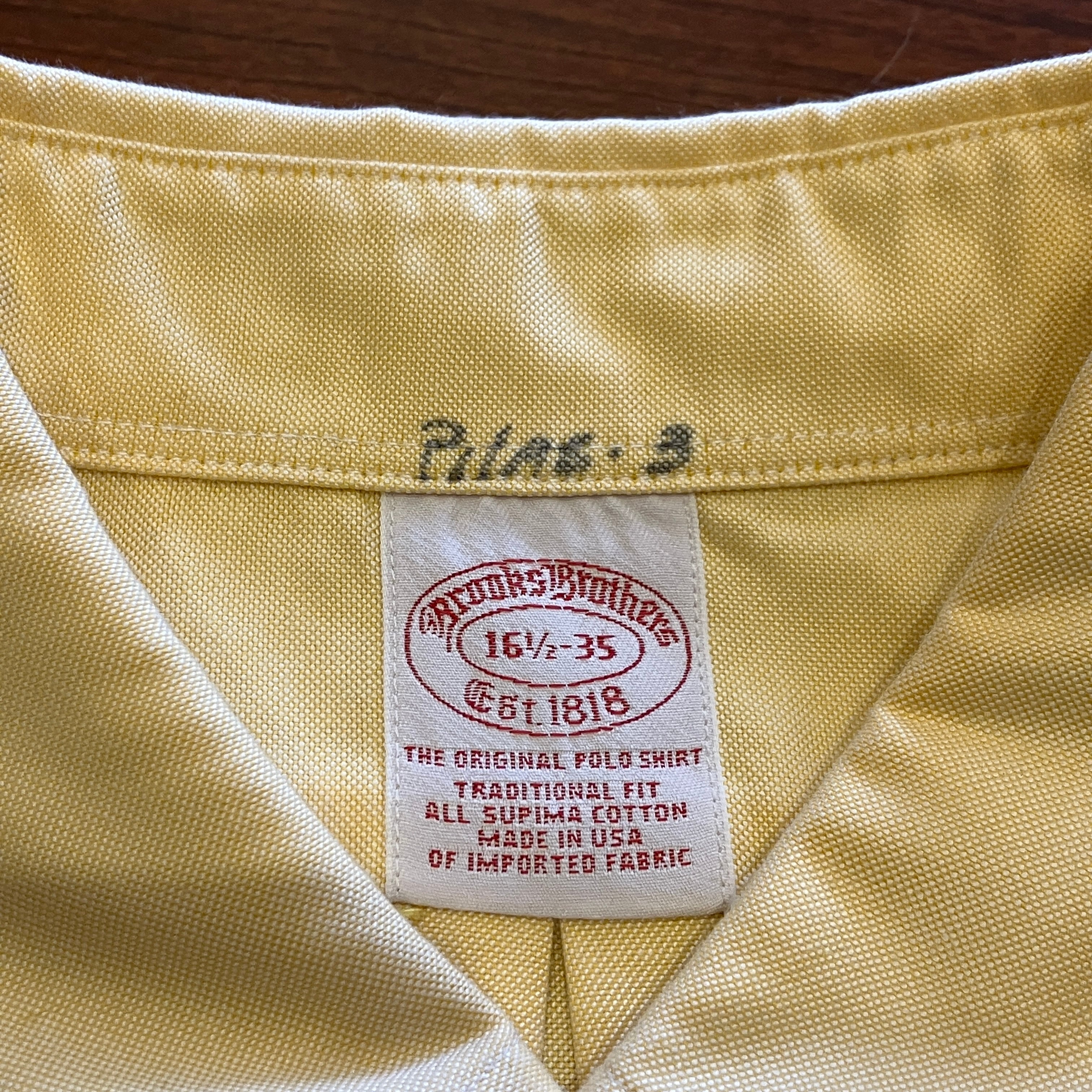 BROOKS BROTHERS B.D OXFORD SHIRT YELLOW 1990'S OLD | safarionline