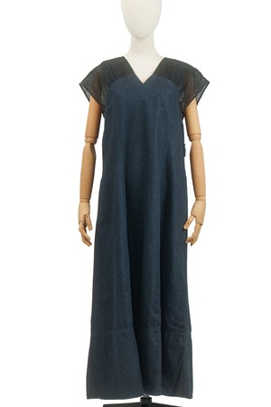 SHOULDER LACE DRESS / DARK INDIGO