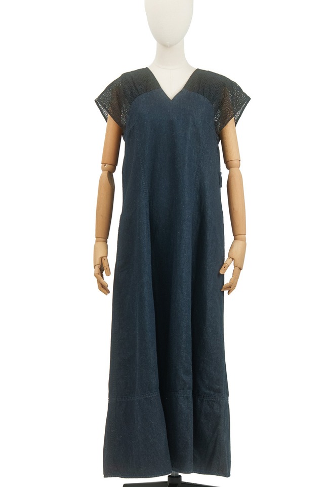 SHOULDER LACE DRESS / DARK INDIGO