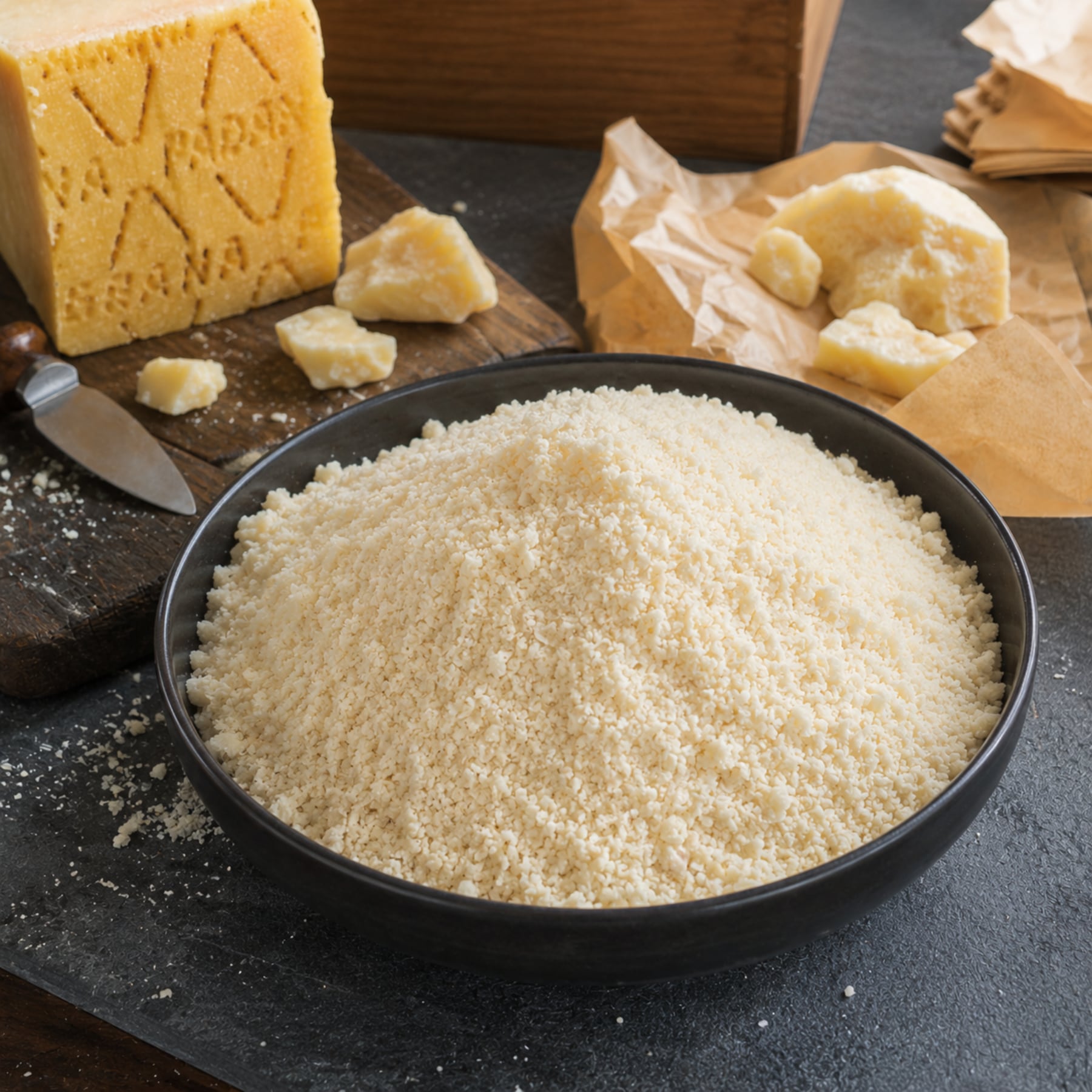 グラナパダーノ DOP 粉チーズ 300g|18ヶ月熟成 グラスフェッド セルロース不使用 削りたて ナチュラルチーズ イタリア産 パスタ サラダ リゾットに Grana Padano DOP Grated Cheese