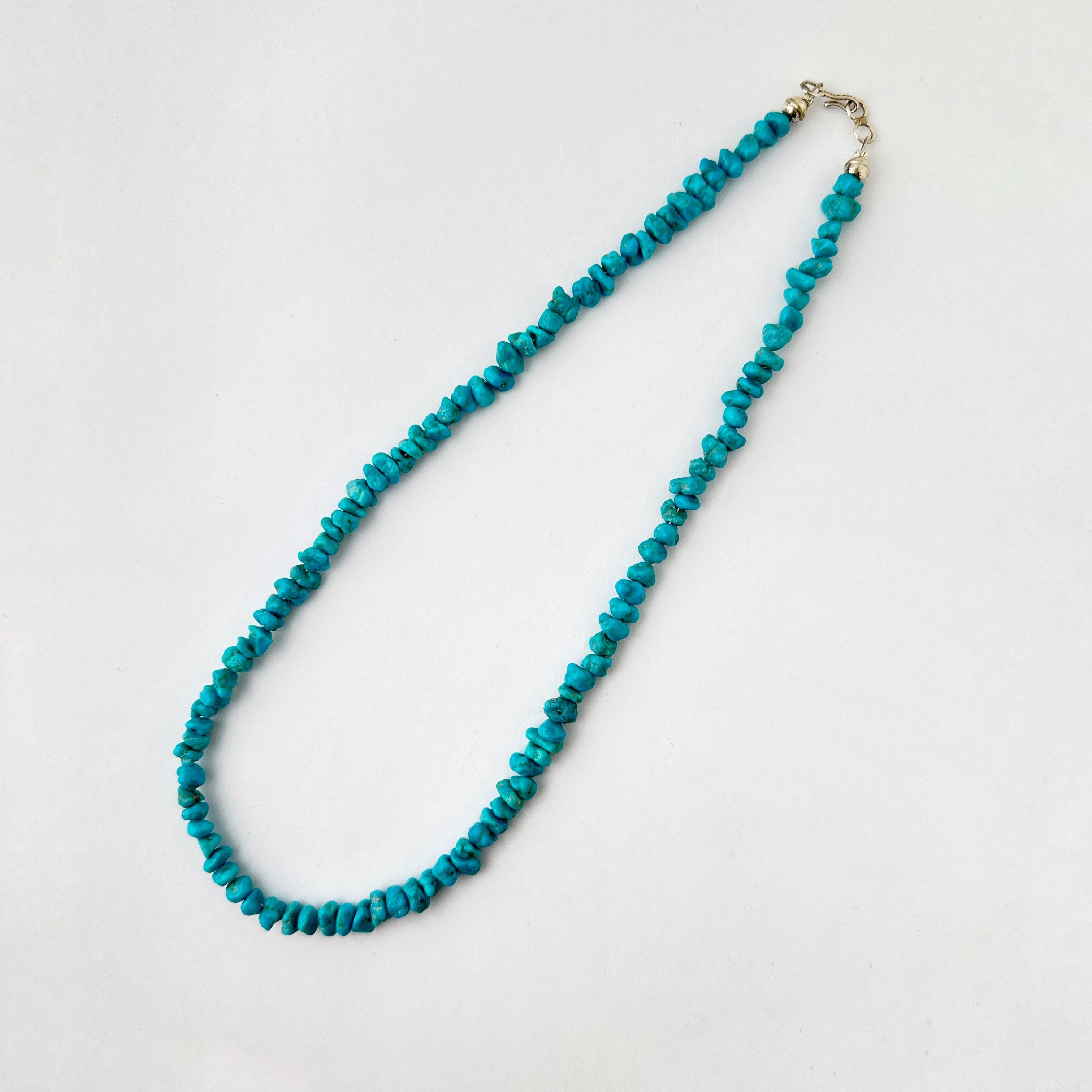Indian Jewelry》ナゲット シェイプ ターコイズ 一連 ネックレス 45cm