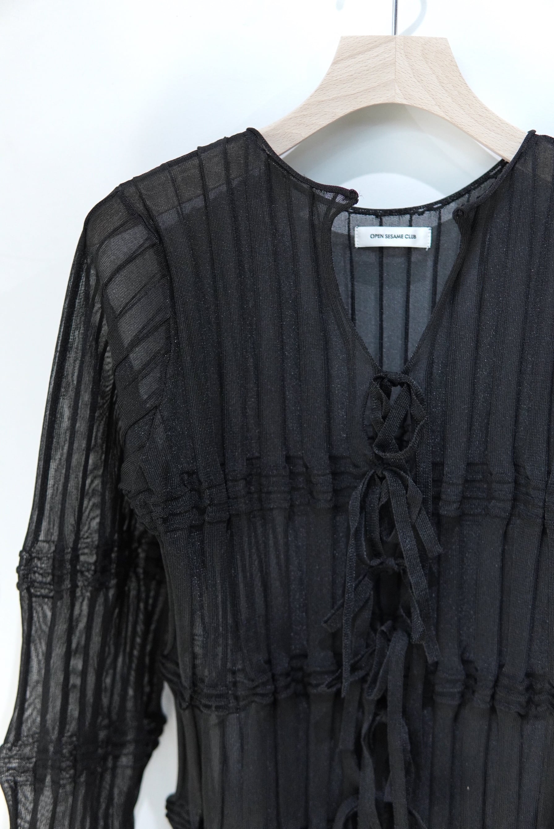 OPEN SESAME CLUB / sheer flow cardigan / BLACK | POETRY