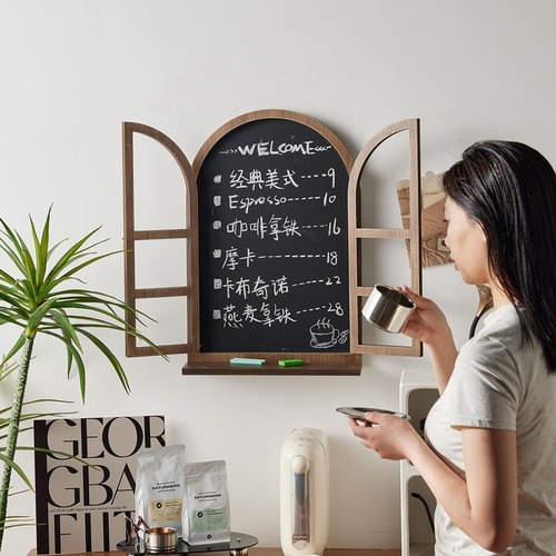 フェイクウィンドゥ 窓 黒板 サイン 木製 吊り下げ  置き型 メッセージボート ボード サインボード ヴィンテージ 北欧