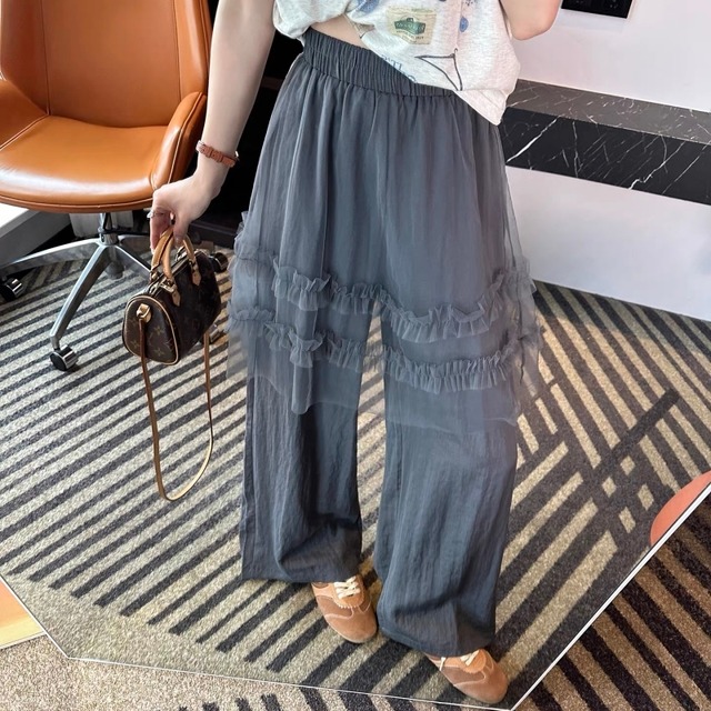 Sheer overlay wide pants　M507