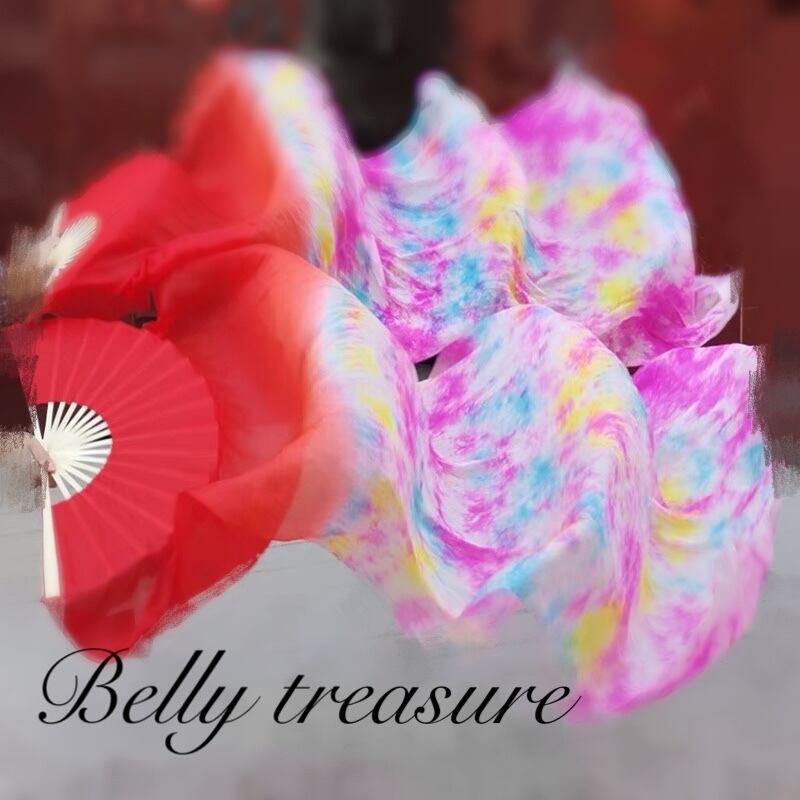 【翌日発送可能商品】1.8m左右2本シルクファンベール レッド/チェリーピンクタイダイ HWWD 02 202106