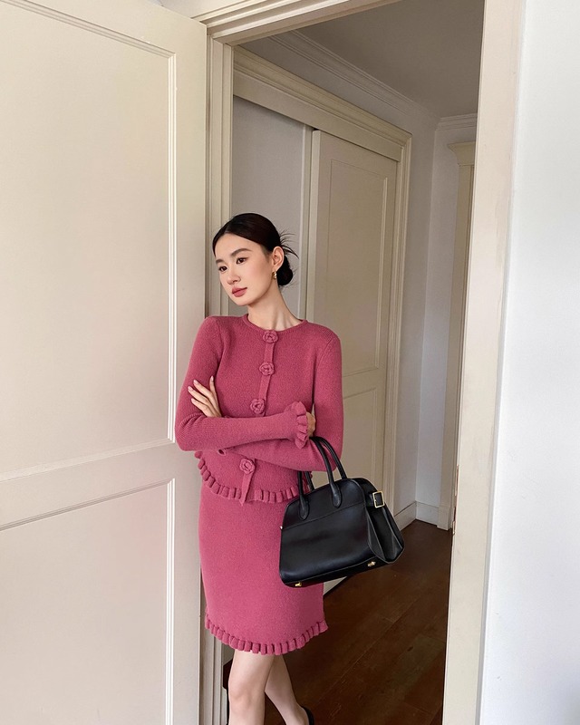 クラシックモダン ニットアップ【セットアップ】 raspberry pink